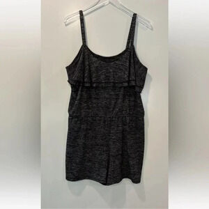 Juicy Couture Black‎ Gray Romper Overlay Womens Size XL (1598)